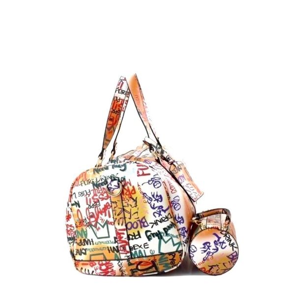 Graffiti Print 2N1 Duffle Overnight Bag - Picture 4 of 7